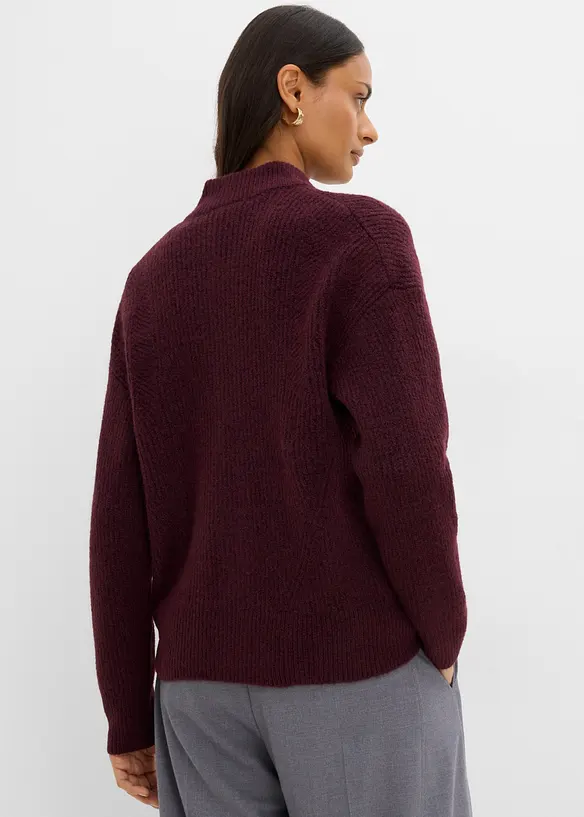 Cardigan i myk ullmiks med glidel&aring;s, bonprix