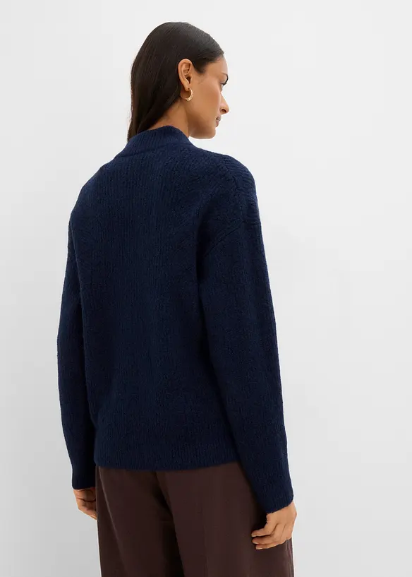 Cardigan i myk ullmiks med glidel&aring;s, bonprix