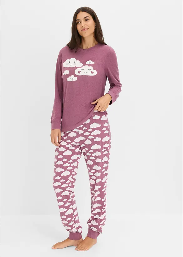 Pyjamas i 100% &oslash;kologisk bomull, bonprix