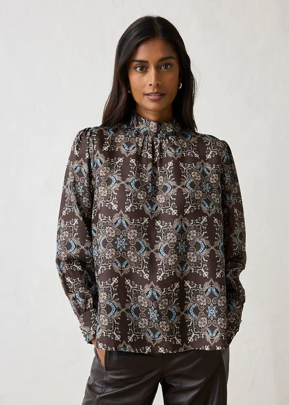 Bluse med silke, bonprix