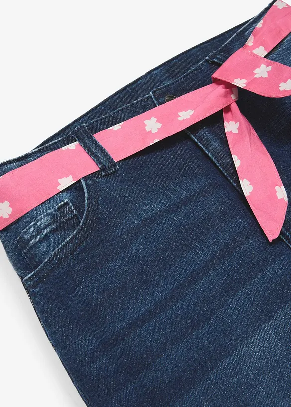 Flared-jeans med knytebelte, Mid Waist, bonprix