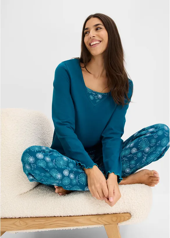 Pyjamas i 100% &oslash;kologisk bomull, bonprix
