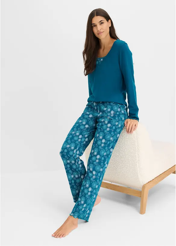 Pyjamas i 100% &oslash;kologisk bomull, bonprix