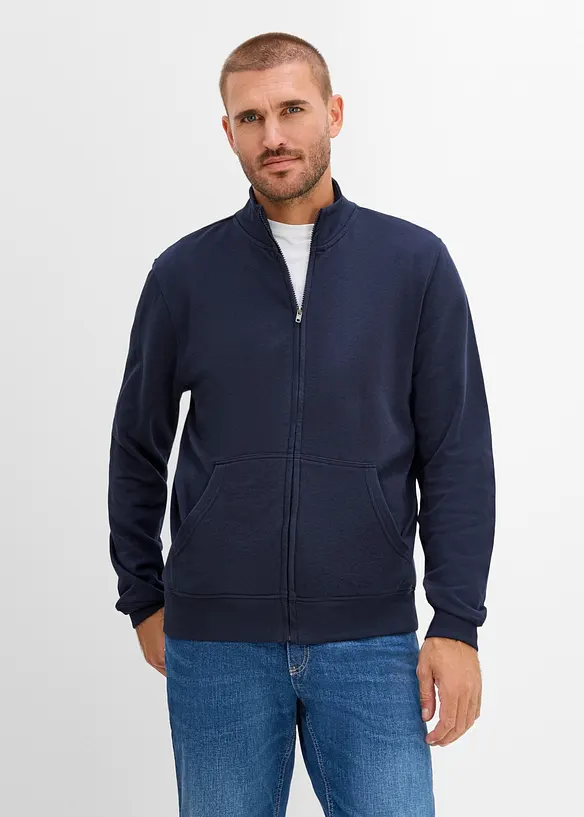 Sweatshirtjakke med h&oslash;y kant i halsen, bonprix