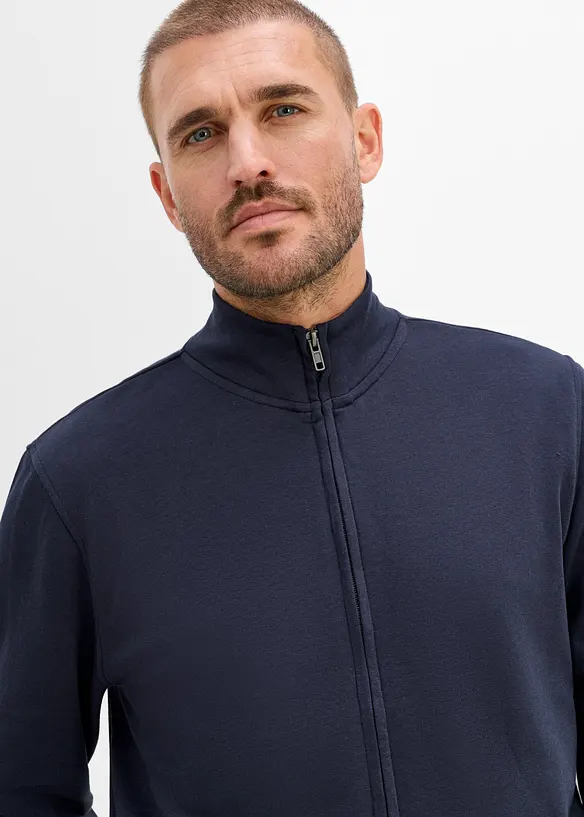 Sweatshirtjakke med h&oslash;y kant i halsen, bonprix