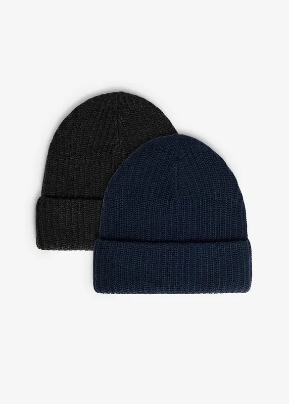 Strikket lue (2-pack), bonprix