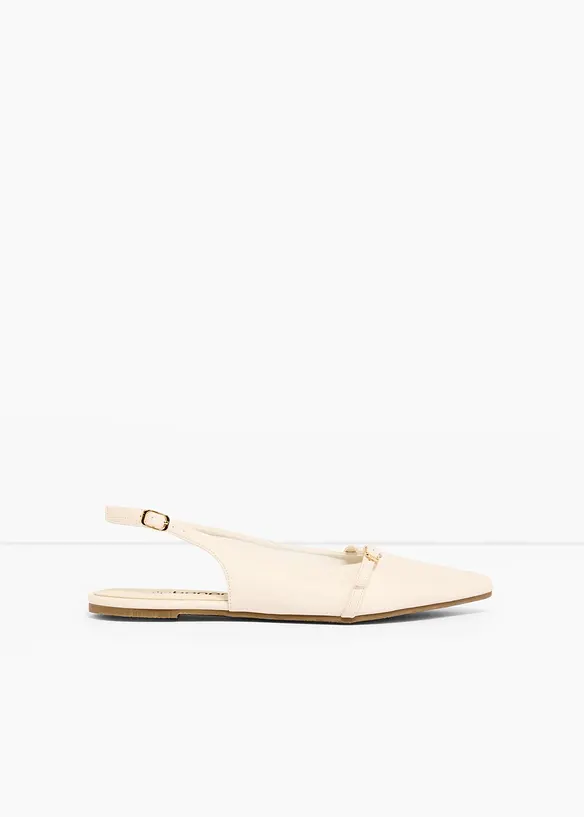 Slingback-ballerinasko med dekorative remmer, bonprix