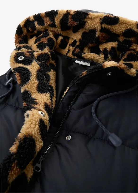 Vattert vest med pilefleece, bonprix
