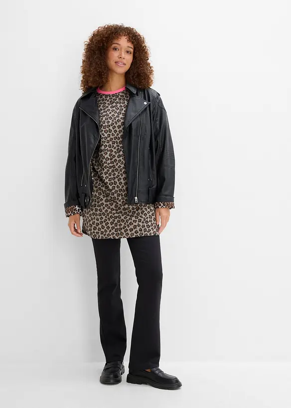 Lang, oversized topp i 100% &oslash;kologisk bomull, bonprix