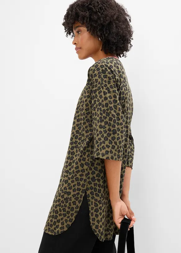Lang, oversized topp i 100% &oslash;kologisk bomull, bonprix