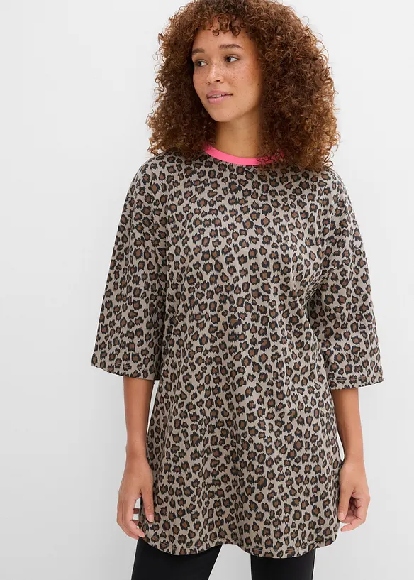 Lang, oversized topp i 100% &oslash;kologisk bomull, bonprix