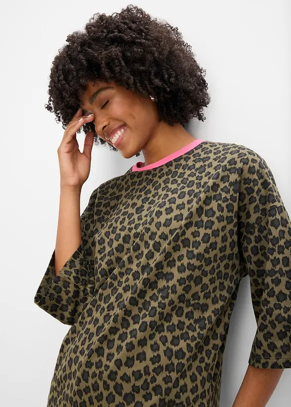 Lang, oversized topp i 100% &oslash;kologisk bomull, bonprix