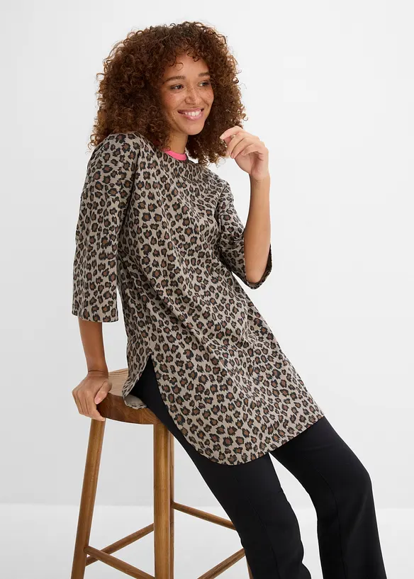 Lang, oversized topp i 100% &oslash;kologisk bomull, bonprix