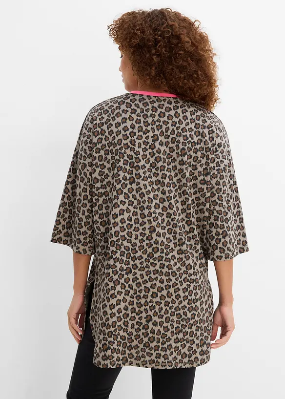 Lang, oversized topp i 100% &oslash;kologisk bomull, bonprix