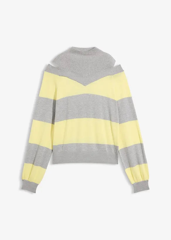 Finstrikket genser med &aring;pne skuldre, bonprix