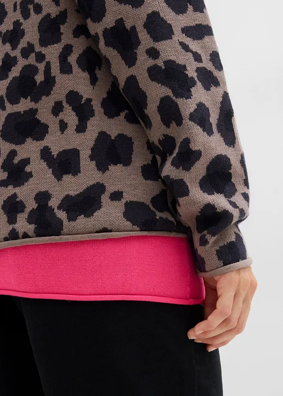 Genser og topp i bomullsmiks (2-delt sett), bonprix
