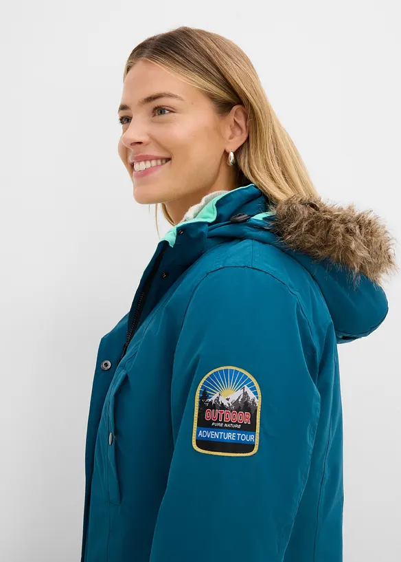 Vanntett, lang funksjonsjakke med hette, bonprix