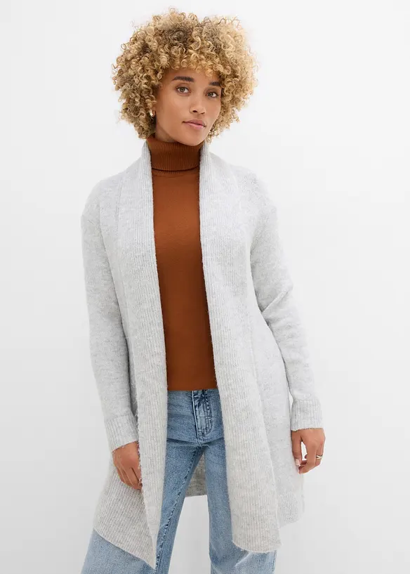 Lang cardigan med sjalskrage, bonprix