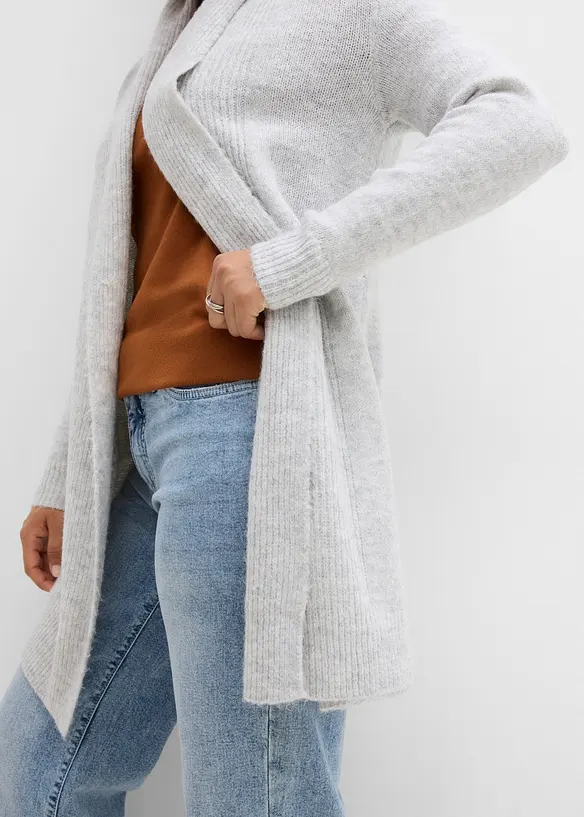 Lang cardigan med sjalskrage, bonprix