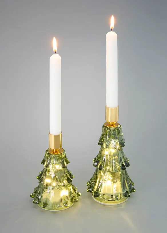 LED-lysestaker (2-delt sett), bonprix