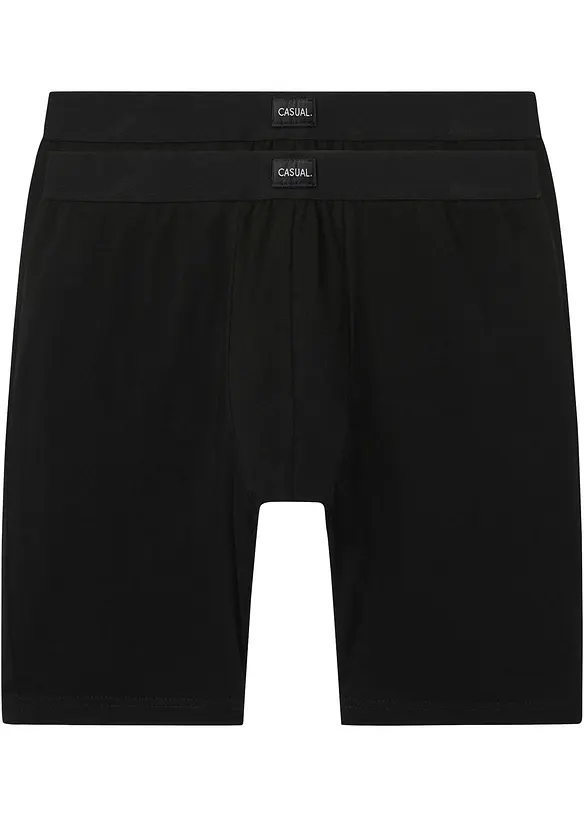 Lang boxershort i ettersittende modell av bomull (2-pack), bonprix