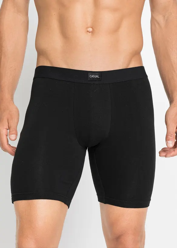 Lang boxershort i ettersittende modell av bomull (2-pack), bonprix