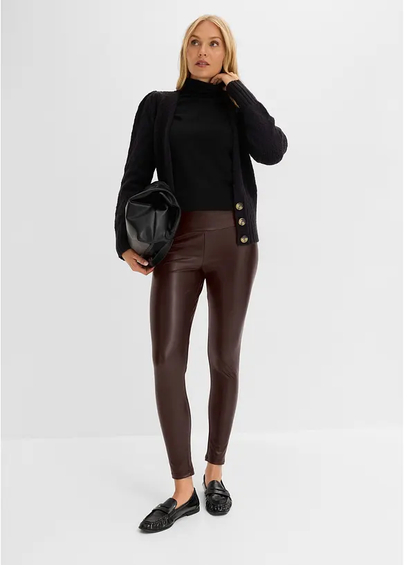 Varmende leggings i imitert skinn, bonprix