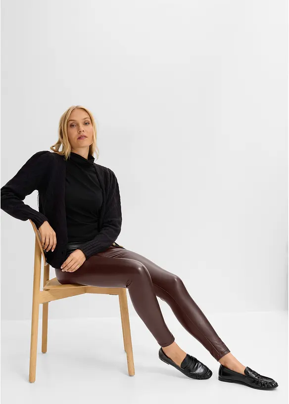 Varmende leggings i imitert skinn, bonprix