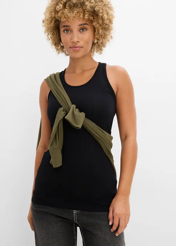 Lang topp med singlet av viskosemiks, bonprix