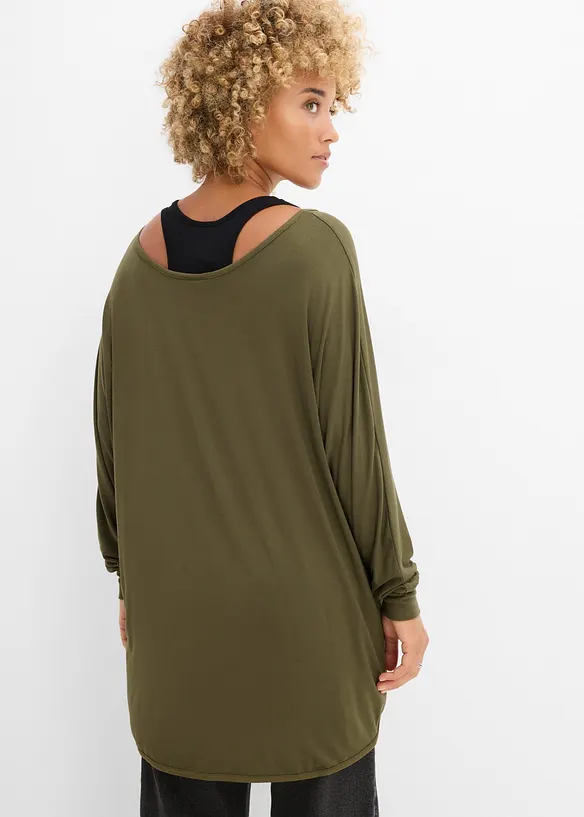 Lang topp med singlet av viskosemiks, bonprix