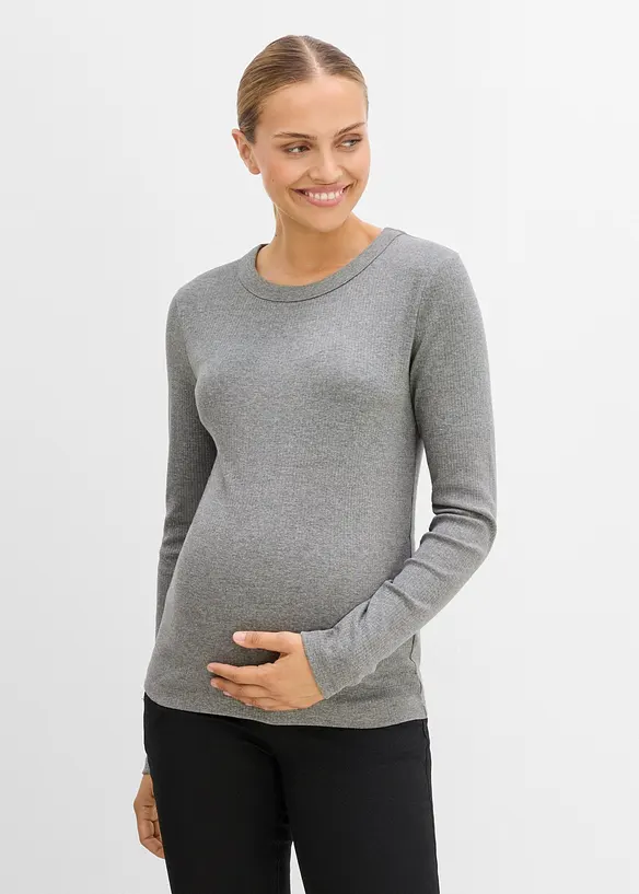 Mama topp i ribbemateriale av 100% bomull (2-pack), bonprix