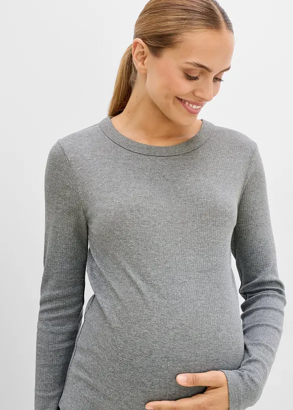 Mama topp i ribbemateriale av 100% bomull (2-pack), bonprix