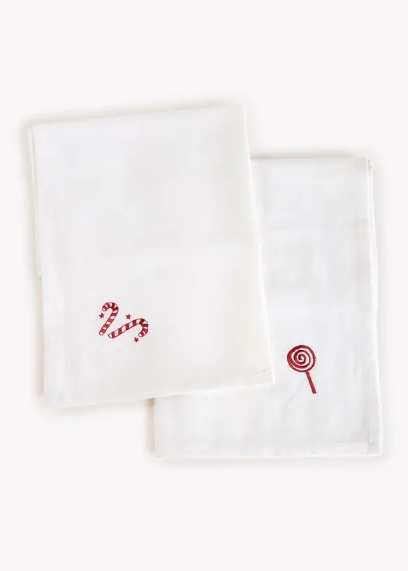 T&oslash;yservietter i &oslash;kologisk bomull med broderi (4-pack), bonprix