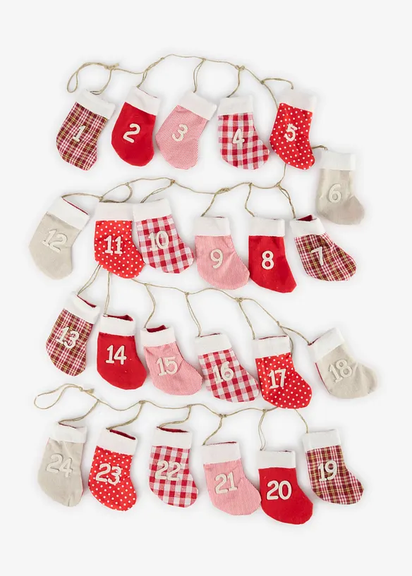 Adventskalender med julestr&oslash;mper, bonprix