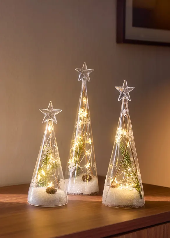 LED-pynt i kjegledesign (3-delt sett), bonprix