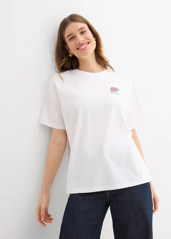 Oversized topp i 100% &oslash;kologisk bomull, bonprix