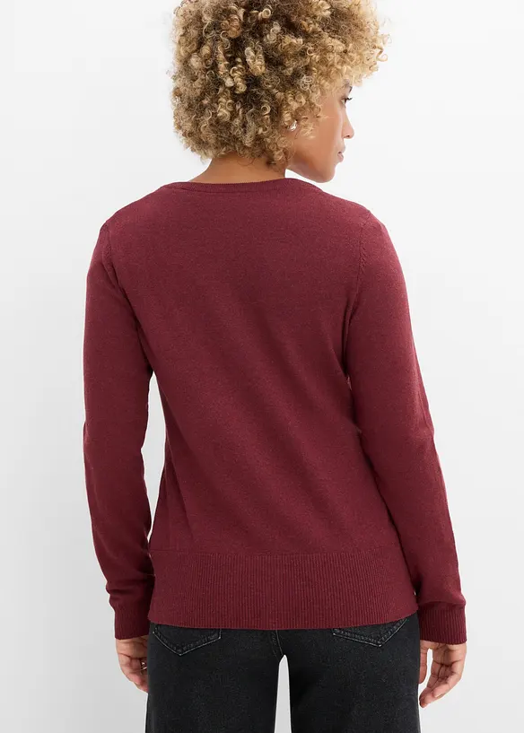 Finstrikket cardigan med resirkulert bomull, bonprix