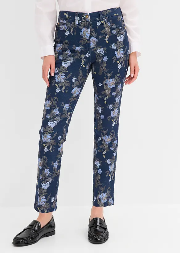 Twillbukse med blomsterm&oslash;nster, bonprix