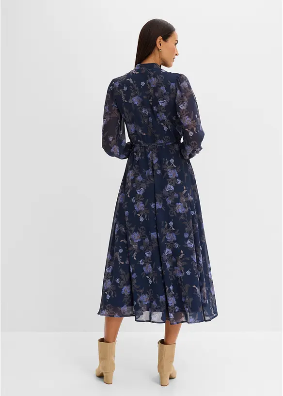 Midi chiffonkjole, bonprix