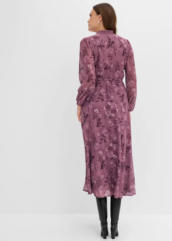 Midi chiffonkjole, bonprix