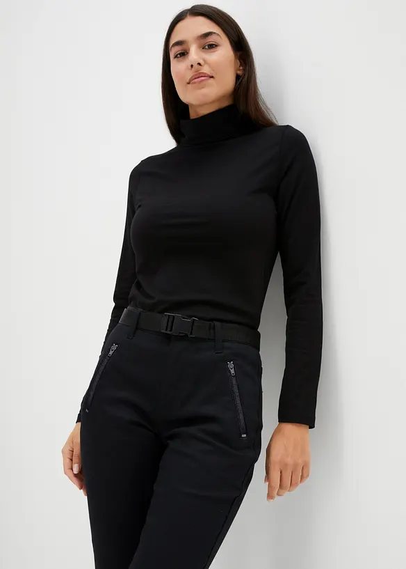 Vannavst&oslash;tende funksjonsbukse i twill med stretch og belte, bonprix