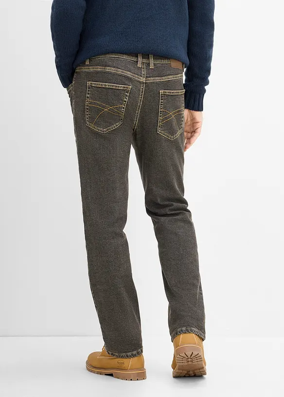 Classic fit jeans med mykt, varmende flanellf&ocirc;r, straight, bonprix
