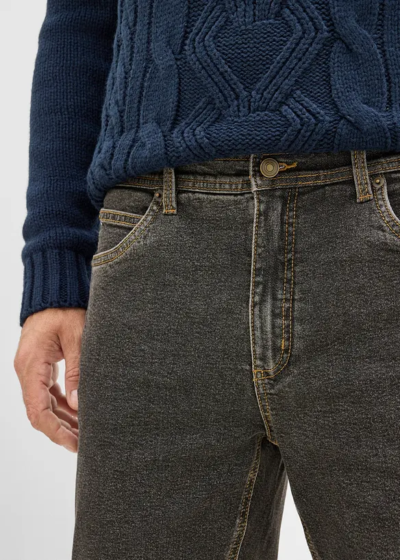 Classic fit jeans med mykt, varmende flanellf&ocirc;r, straight, bonprix