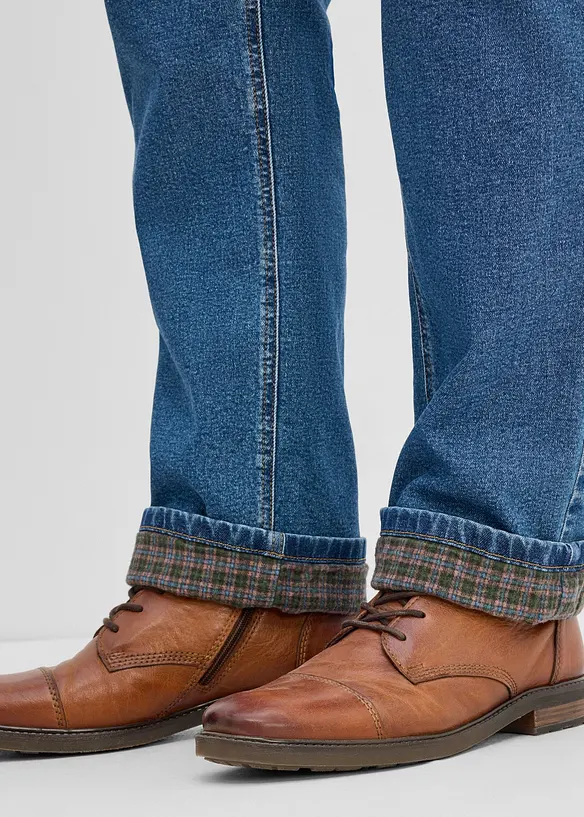 Classic fit jeans med mykt, varmende flanellf&ocirc;r, straight, bonprix
