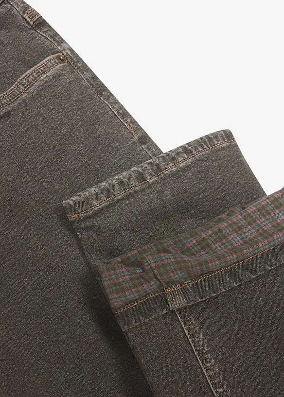 Classic Fit termo-jeans med mykt flanellf&ocirc;r, Straight, bonprix