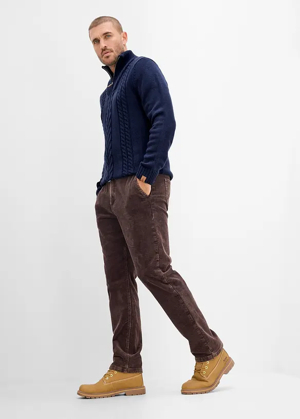 Half zip genser med flettem&oslash;nster, bonprix