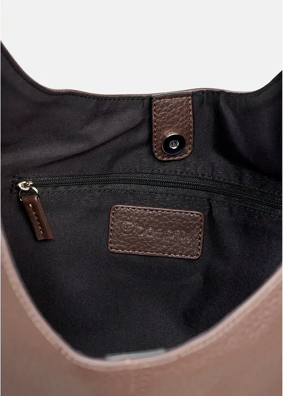Shopper med kornet imitert skinn, bonprix