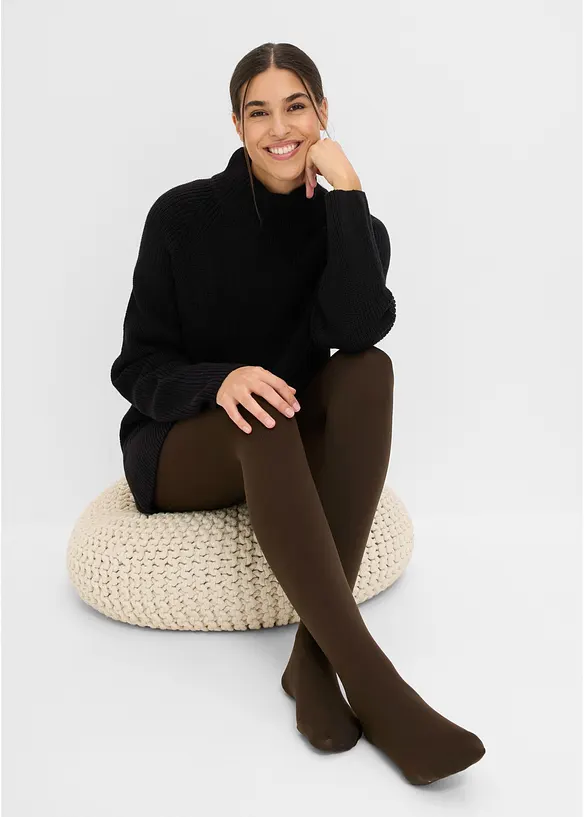 Varmende str&oslash;mpebukse med myk fleece 140 DEN, bonprix
