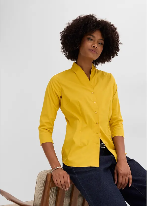 Bluse med st&aring;krage, bonprix