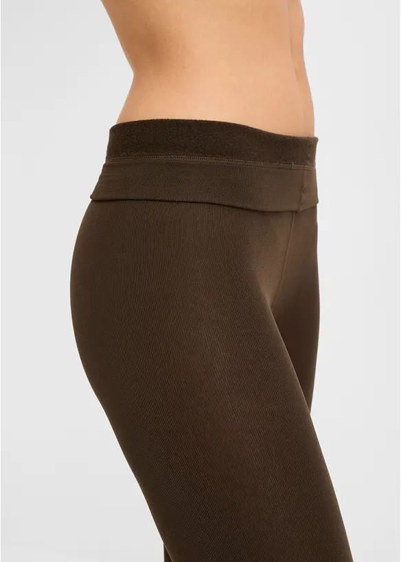 Varmende str&oslash;mpebukse med myk fleece 140 DEN, bonprix
